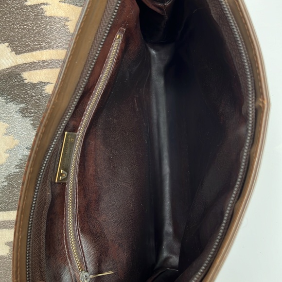 Chocolate brown VALENTINO CLUTCH with leather trim - Picture 10 of 13